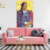 Frau mit Blume von Paul Gauguin Leinwanddruck (Insitu (Wohnzimmer))