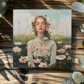 FRAU MIT BLUMEN KARTE