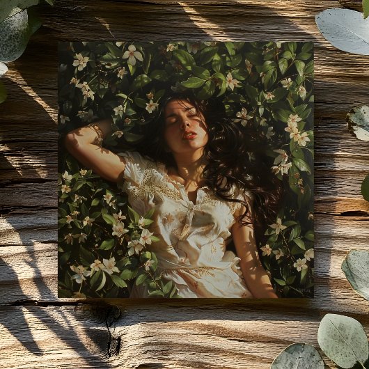 FRAU MIT BLUMEN KARTE