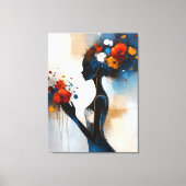 Frau mit Blumen Leinwanddruck (Vorderseite)
