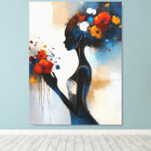 Frau mit Blumen Leinwanddruck (Insitu (Holzboden))
