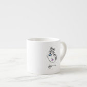 Frau mit Blumen Linienkunst Espressotasse (Vorderseite Rechts)