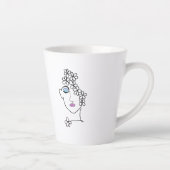 Frau mit Blumen Linienkunst Milchtasse (Rechts)