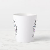 Frau mit Blumen Linienkunst Milchtasse (Vorderseite)