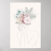 Frau mit Blumen Poster (Vorne)