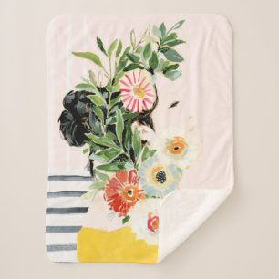 Frau mit Blumen Sherpadecke
