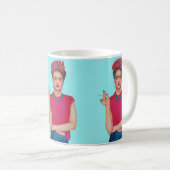 Frau mit Blumenband Kaffeetasse (VorderseiteRechts)