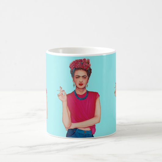 Frau mit Blumenband Kaffeetasse (Mittel)