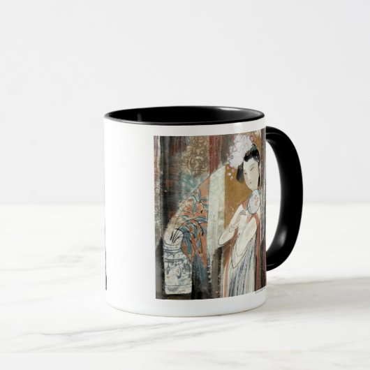 Frau mit Blumenhaarnadel Tasse (VorderseiteRechts)