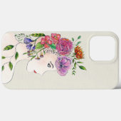 Frau mit Blumenillustration Case-Mate iPhone Hülle (Rückseite (Horizontal))