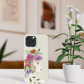Frau mit Blumenillustration iPhone Hülle