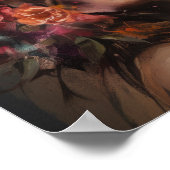 Frau mit Blumenkopf Kunstposter Poster (Ecke)
