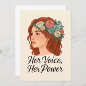 Frau mit Blumenkopfstück, Ermächtigung der Frau Einladung (Vorne/Hinten)