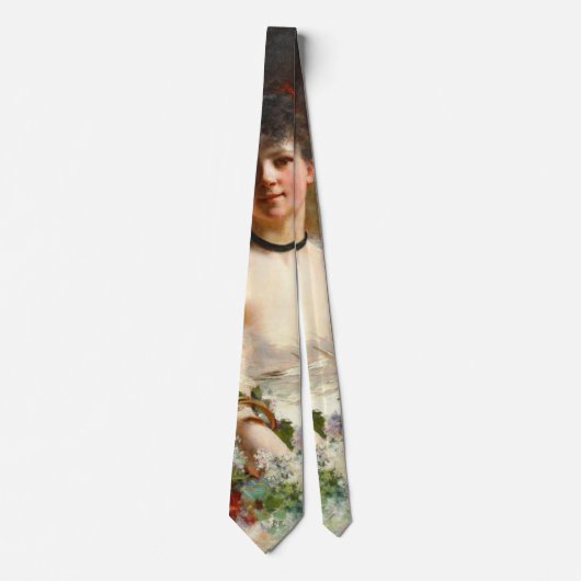 Frau mit Blumenkorb 1850 Krawatte (Vorderseite)