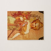 Frau mit Blumenstrauß Puzzle (Horizontal)