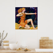 Frau mit Bogen Poster (Küche)