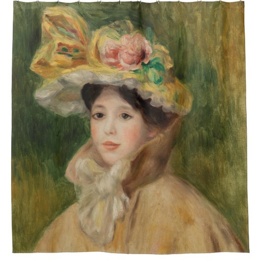 Frau mit Capeline von Pierre Auguste Renoir Duschvorhang (Vorderseite)