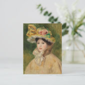 Frau mit Capeline von Pierre Auguste Renoir Postkarte (Stehend Vorderseite)