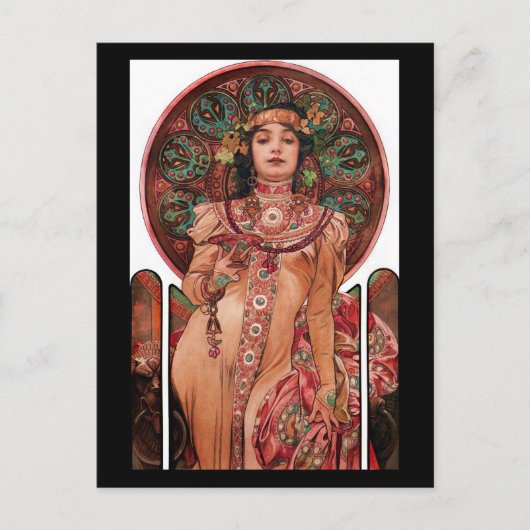 Frau mit Champagnerglas Postkarte (Vorderseite)