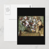 Frau mit Chrysanthemum Postkarte (Vorne/Hinten)
