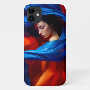 Frau mit Cobalt Blue Veil im Hintergrund Orange Case-Mate iPhone Hülle