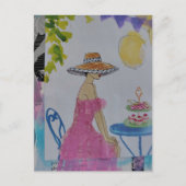 Frau mit Cupcakes Collage Postkarte (Vorderseite)