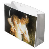 Frau mit Cupid, Bouguereau Große Geschenktüte (Rückseite Schrägansicht)