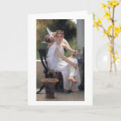 Frau mit Cupid, Bouguereau Karte (Gelbe Blume)