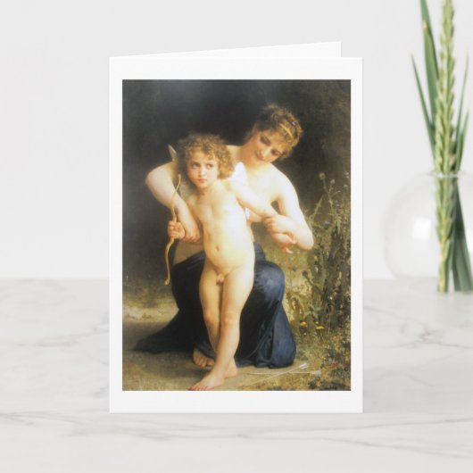Frau mit Cupid, Bouguereau Karte (Vorderseite)