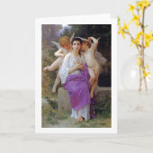 Frau mit Cupid, Bouguereau Karte (Gelbe Blume)