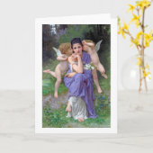 Frau mit Cupid, Bouguereau Karte (Gelbe Blume)