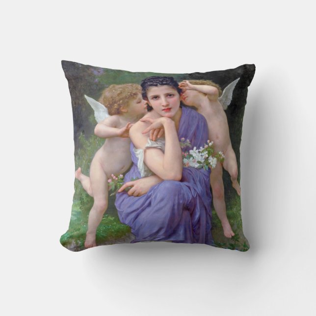 Frau mit Cupid, Bouguereau Kissen (Vorderseite)