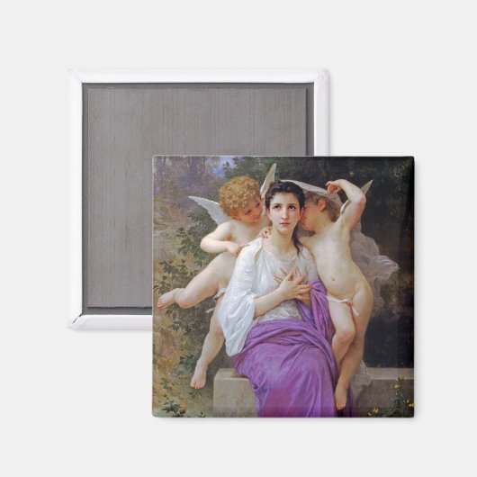 Frau mit Cupid, Bouguereau Magnet (Vorderseite/Rückseite)