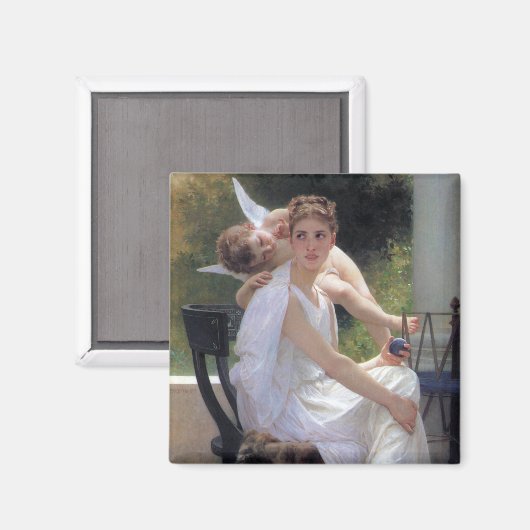 Frau mit Cupid, Bouguereau Magnet (Vorderseite/Rückseite)