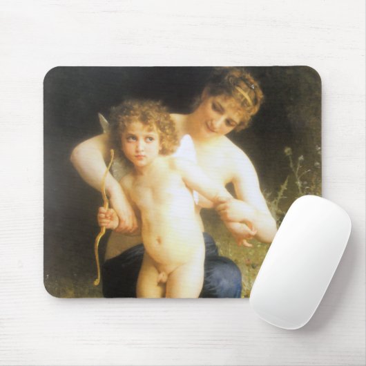Frau mit Cupid, Bouguereau Mousepad (Mit Mouse)