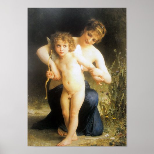 Frau mit Cupid, Bouguereau Poster (Vorne)
