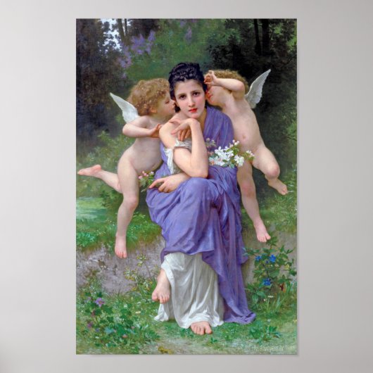 Frau mit Cupid, Bouguereau Poster (Vorne)