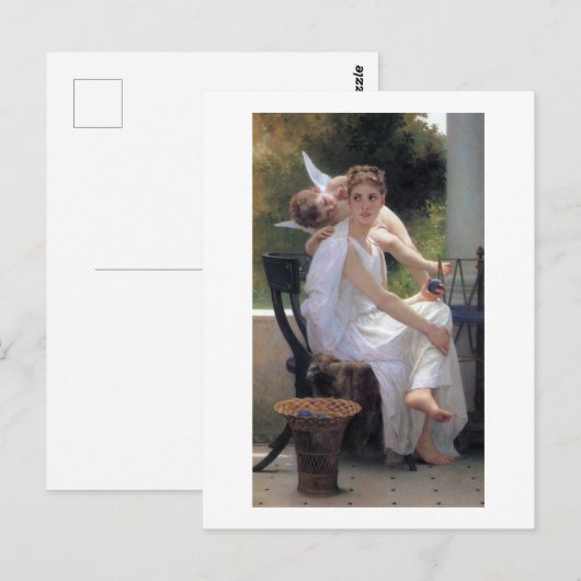 Frau mit Cupid, Bouguereau Postkarte (Vorne/Hinten)
