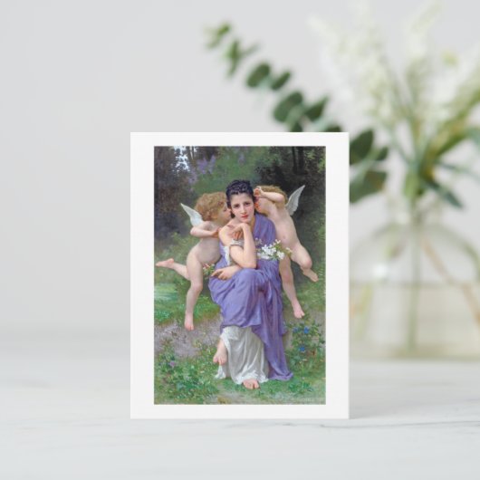 Frau mit Cupid, Bouguereau Postkarte (Stehend Vorderseite)