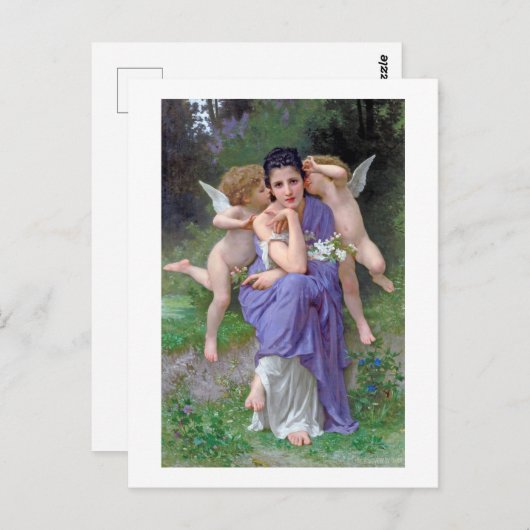 Frau mit Cupid, Bouguereau Postkarte (Vorne/Hinten)