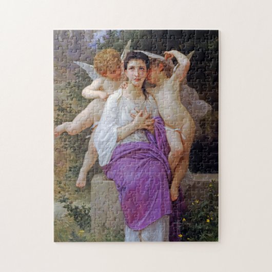 Frau mit Cupid, Bouguereau Puzzle (Vertikal)