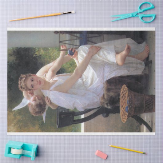 Frau mit Cupid, Bouguereau Seidenpapier (Basteln)