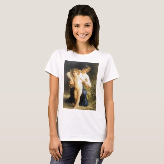 Frau mit Cupid, Bouguereau T-Shirt (Vorne ganz)