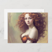 Frau mit Curly Hair Postkarte (Vorne/Hinten)