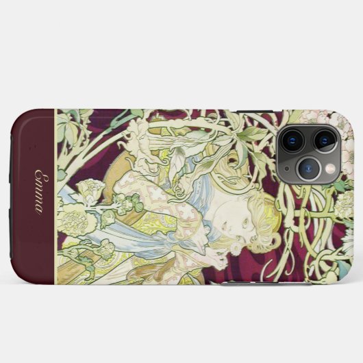 Frau mit Daisy - Alphonse Mucha Case-Mate iPhone Hülle (Rückseite (Horizontal))
