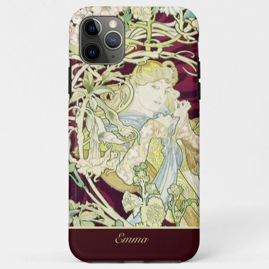 Frau mit Daisy - Alphonse Mucha Case-Mate iPhone Hülle (Rückseite)