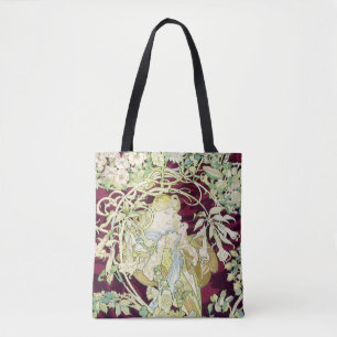 Frau mit Daisy - Alphonse Mucha Tasche