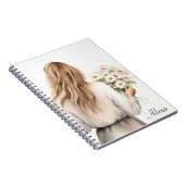 Frau mit Daisy Bouquet Notizblock (Rechte Seite)