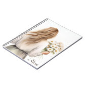 Frau mit Daisy Bouquet Notizblock (Linke Seite)