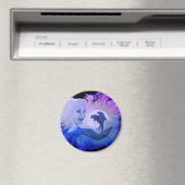 Frau mit Delfine im Mondschein Magnet (In Situ (Geschirrspüler))